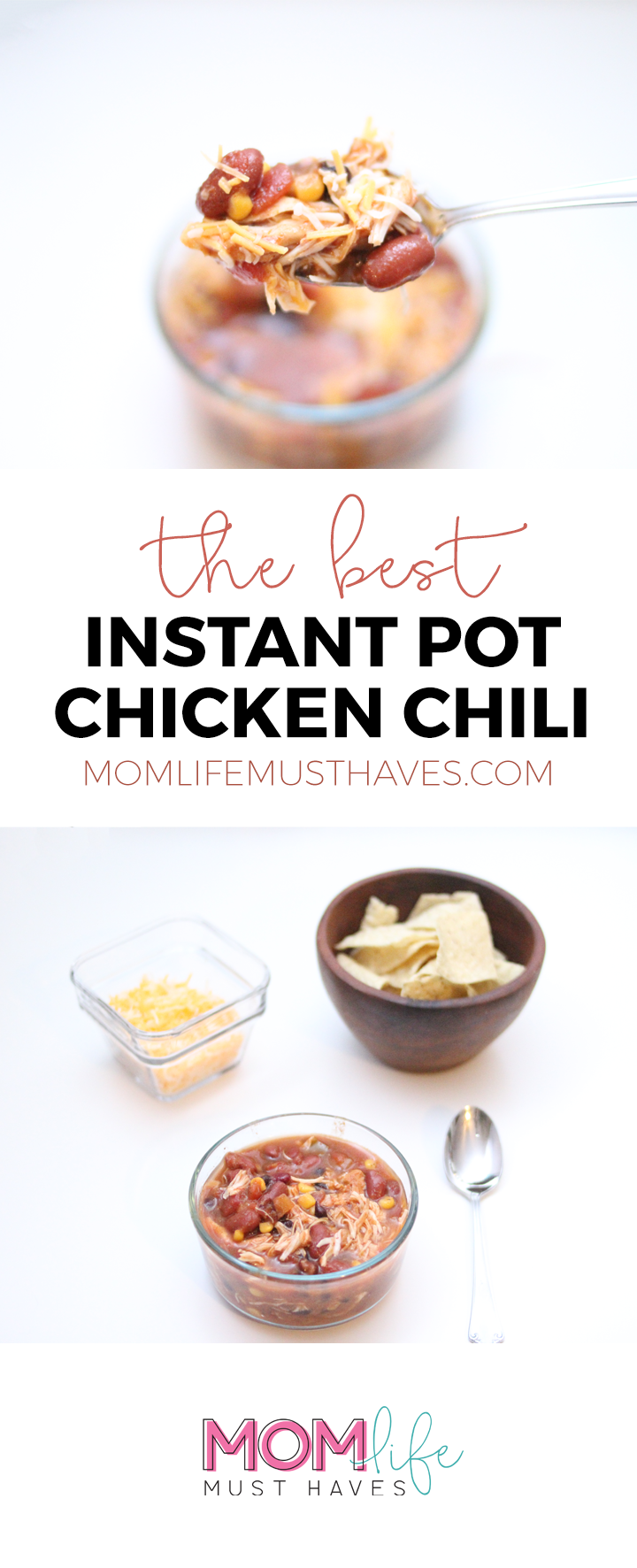 The best instant pot chicken chili recipe || An easy chili recipe the whole family will love at momlifemusthaves.com